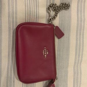 Coach Magenta chain wristlet wallet 6 inch x 4 inch